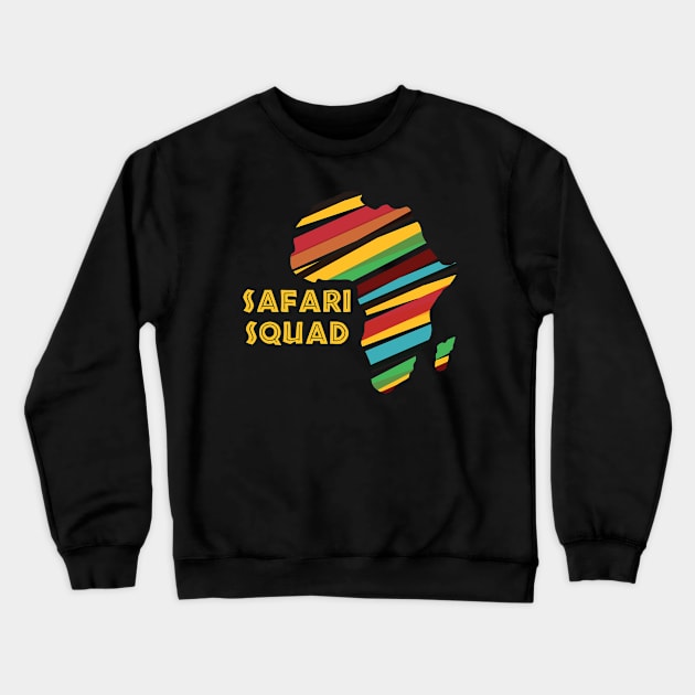 Safari Squad – Kids & Adults Africa Continent Graphic Design Crewneck Sweatshirt by Destination Christian Faith Designs